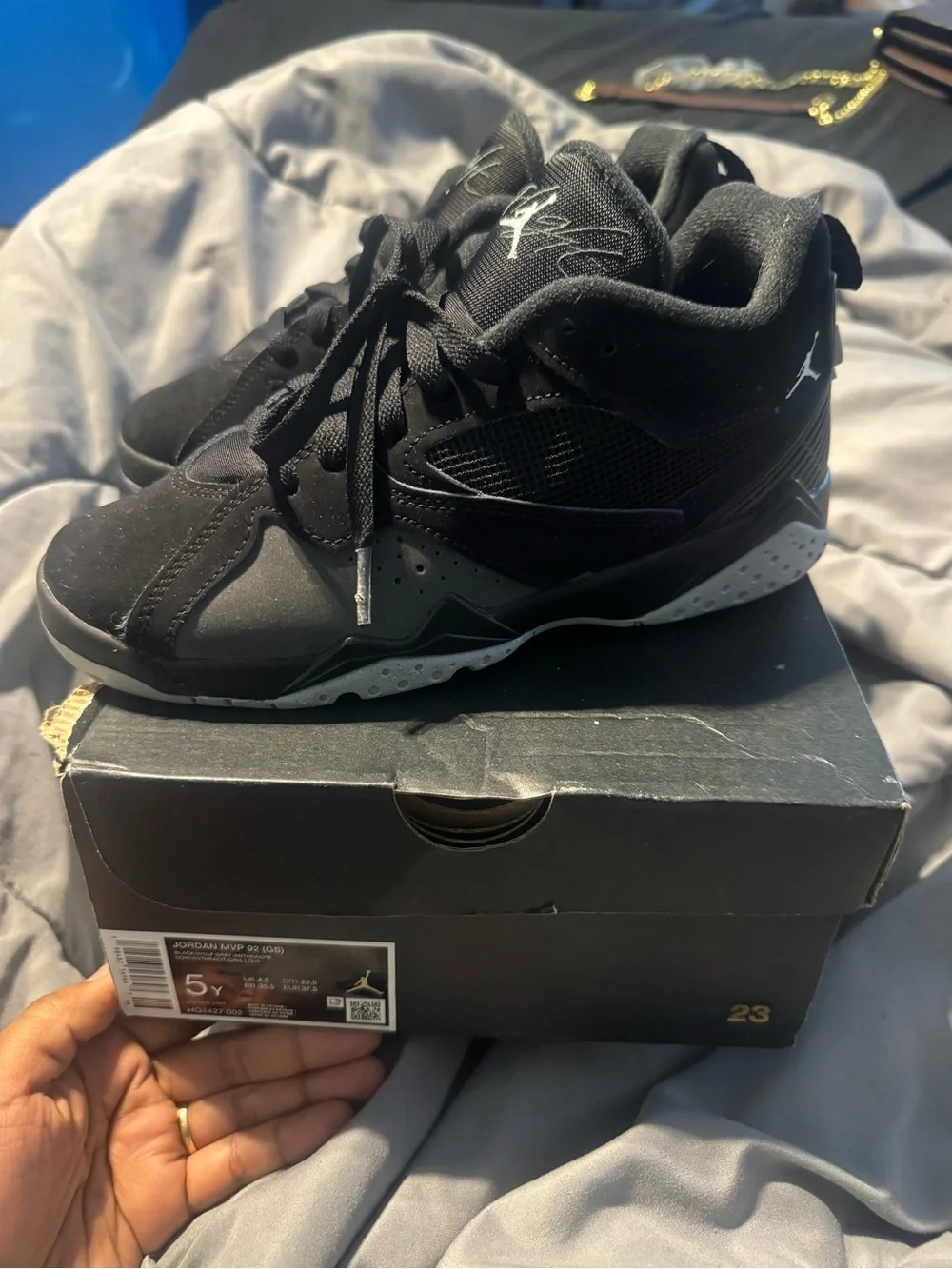 Jordan Kids' Black & Grey Low-Top Sneakers